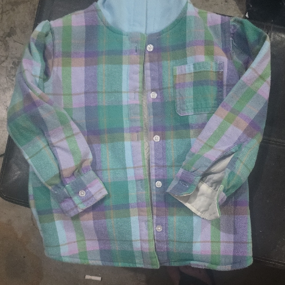 Buffalo David Bitton Kids Plaid Shirt in Green, Purple, and Blue